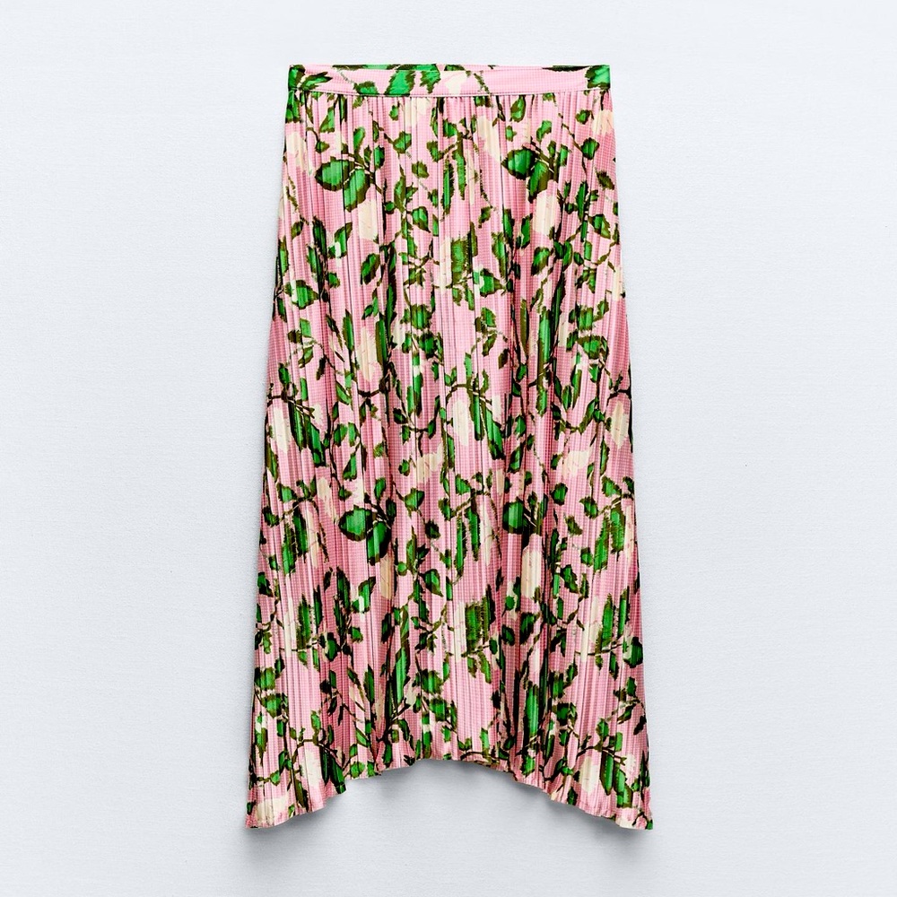 Zara pleated print skirt